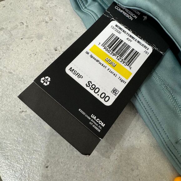 Under Armour Speedpocket Floral High Waist Compression Ankle Leggings Size M - Picture 2 of 11